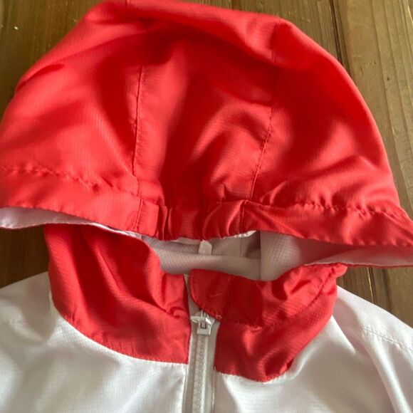 Reebok Hooded Warm Up Track Jacket Peach Multicolor Zip Up Coat Toddler Size 4T - Picture 4 of 11